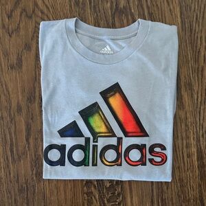 Adidas Kids Multicolor Logo Gray Tee